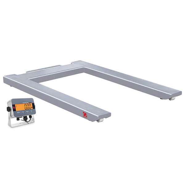 Ohaus DF 3000 i-DFP33XW1500C1 1500kg x 500g 1260mm x 840mm Stainless Steel U-Shaped Pallet Scale + Indicator Combo (Pre-Calibrated)