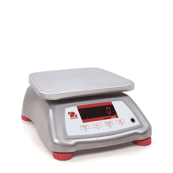 Ohaus Valor 2000 V22XWE30T 30kg x 5g IPX8 Stainless Steel Washdown Compact Bench Scale