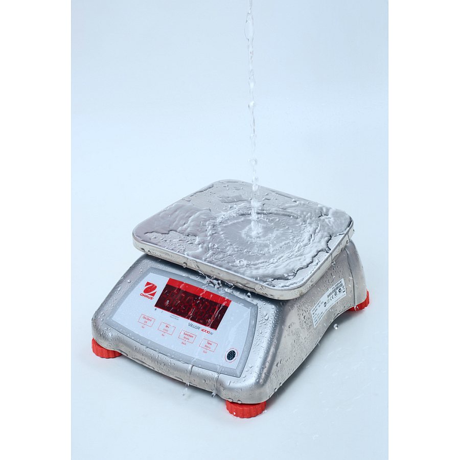 Ohaus Valor 4000 V41XWE15T 15kg x 2g/15kg x 5g IPX8 Stainless Steel Washdown Compact Bench Scale