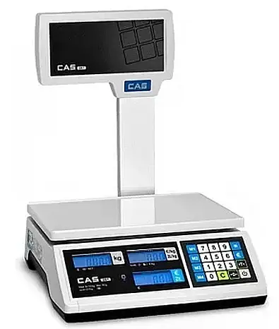 CAS ER-Junior 3kg x 1g/6kg x 2g Dual Range Price Computing Retail Scale With Pole